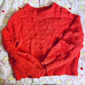 Universal Thread Bright Red Textured Crewneck Sweater